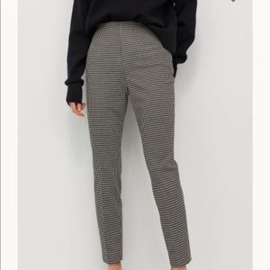 Black and white gingham checked dress pants